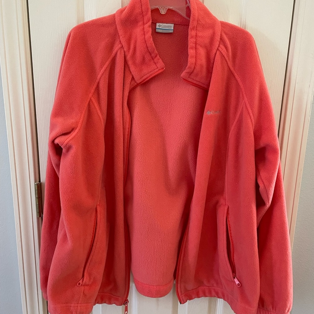 Coral Pink Plus Size Cominbia Jacket